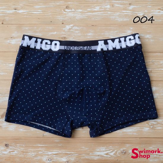 Мужские боксеры AMIGO Comfort 004 , серая резинка, цвет синий