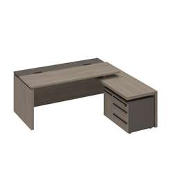 Стол руководителя с кабель-каналами с брифинг-приставкой боковой правый РС 130 ДЧ/ЛС