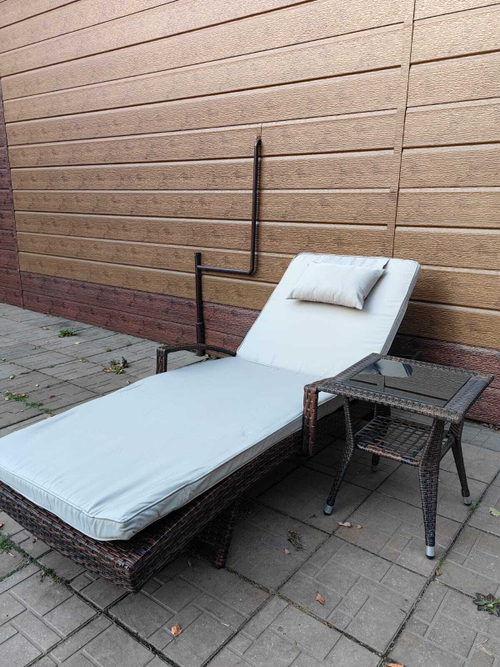 Комплект мебели из искусственного ротанга МАРА “MARA” Шоколад, шезлонг с подлокотниками и столик