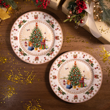 НАБОР ТАРЕЛОК ОБЕДЕННЫХ LEFARD "ЕЛКА" 2 ШТ. 27 СМ (КОР=9НАБ.)