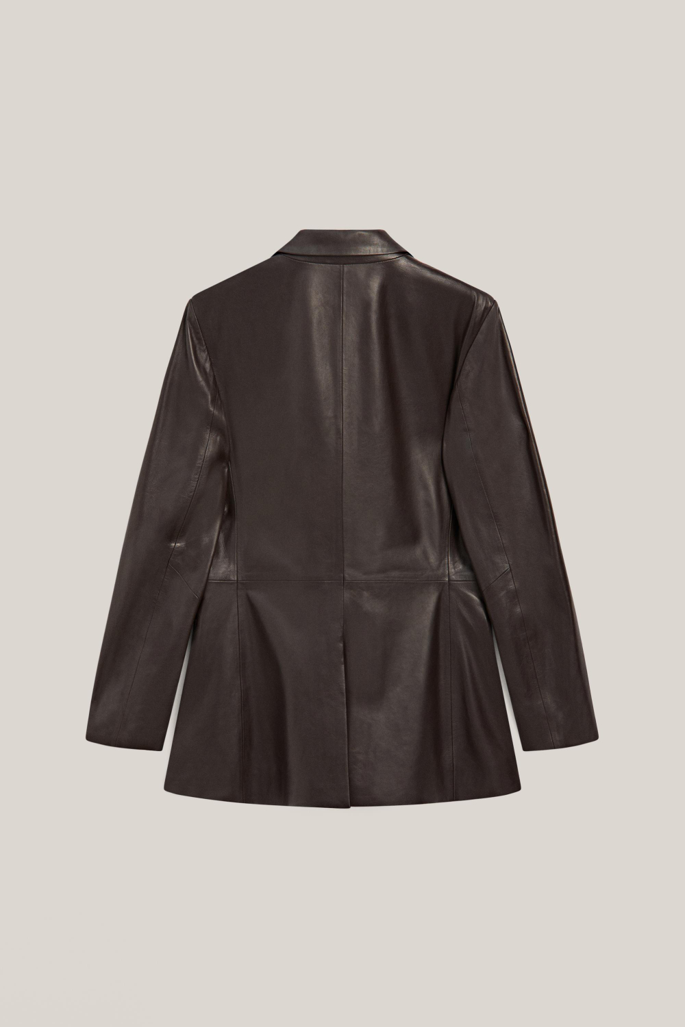 Massimo Dutti Блейзер из 100% натуральной кожи наппа с карманами - Limited Edition, коричневый