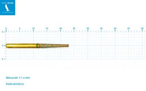 Бор TiN алмазный зеленый Frank Dental типа FG - D.G848.018.G.FG