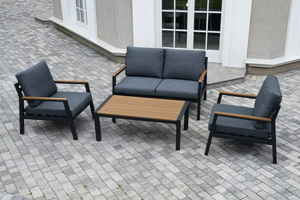 "Камелия" лаунж-зона 4-местная из алюминия, цвет темно-серый