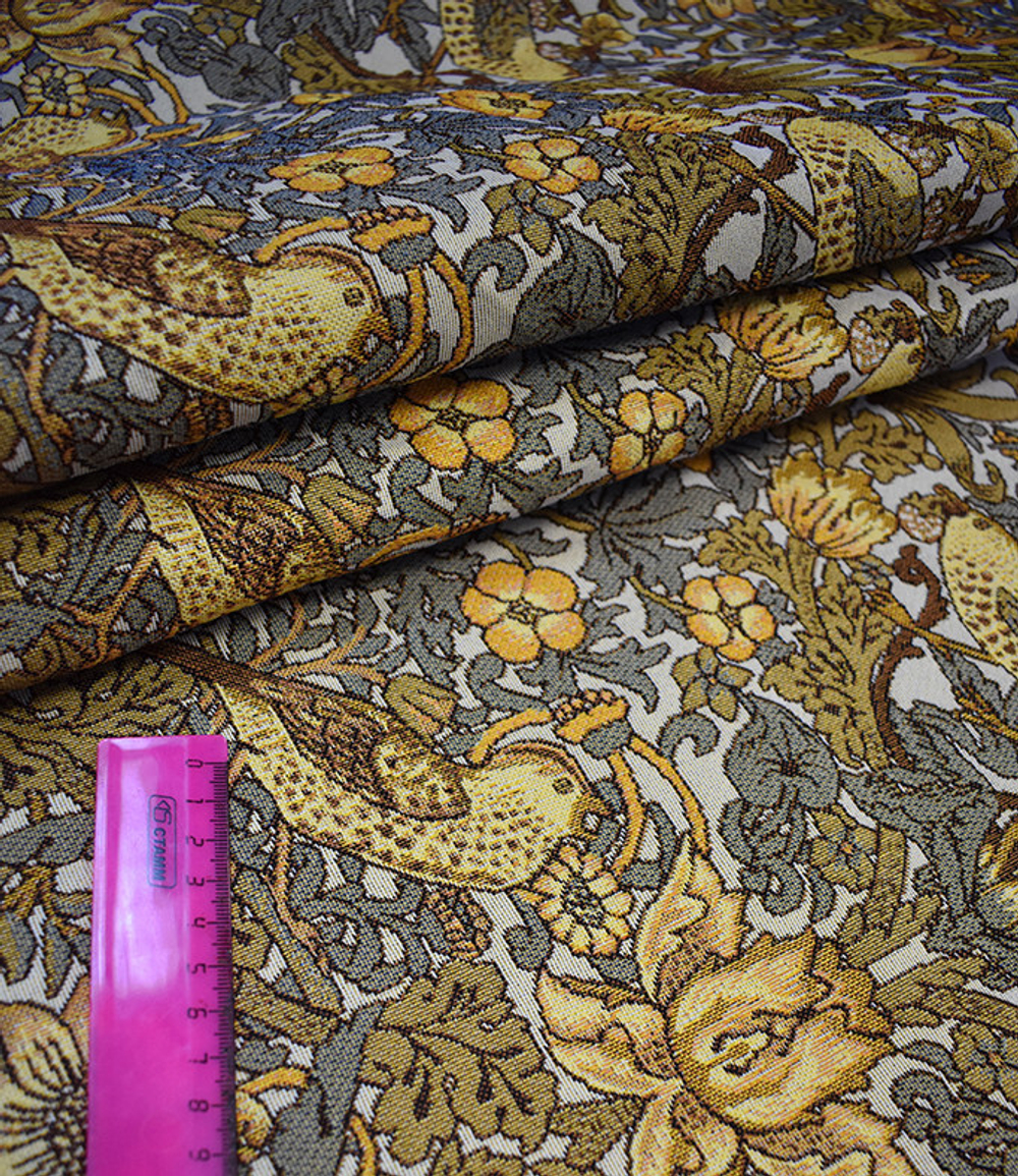 Гобеленовая ткань Воришки светлый фон 175 см