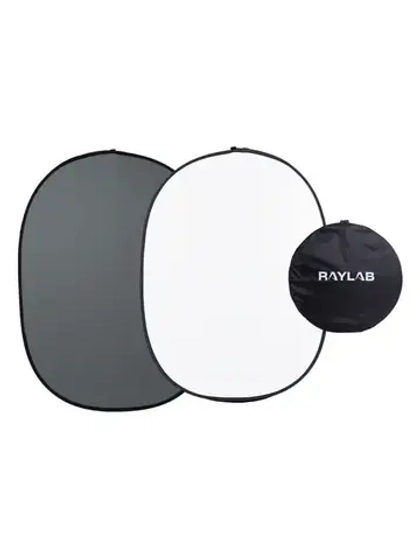 Фон складной на пружине Raylab RF-12 белый/серый 150x200см