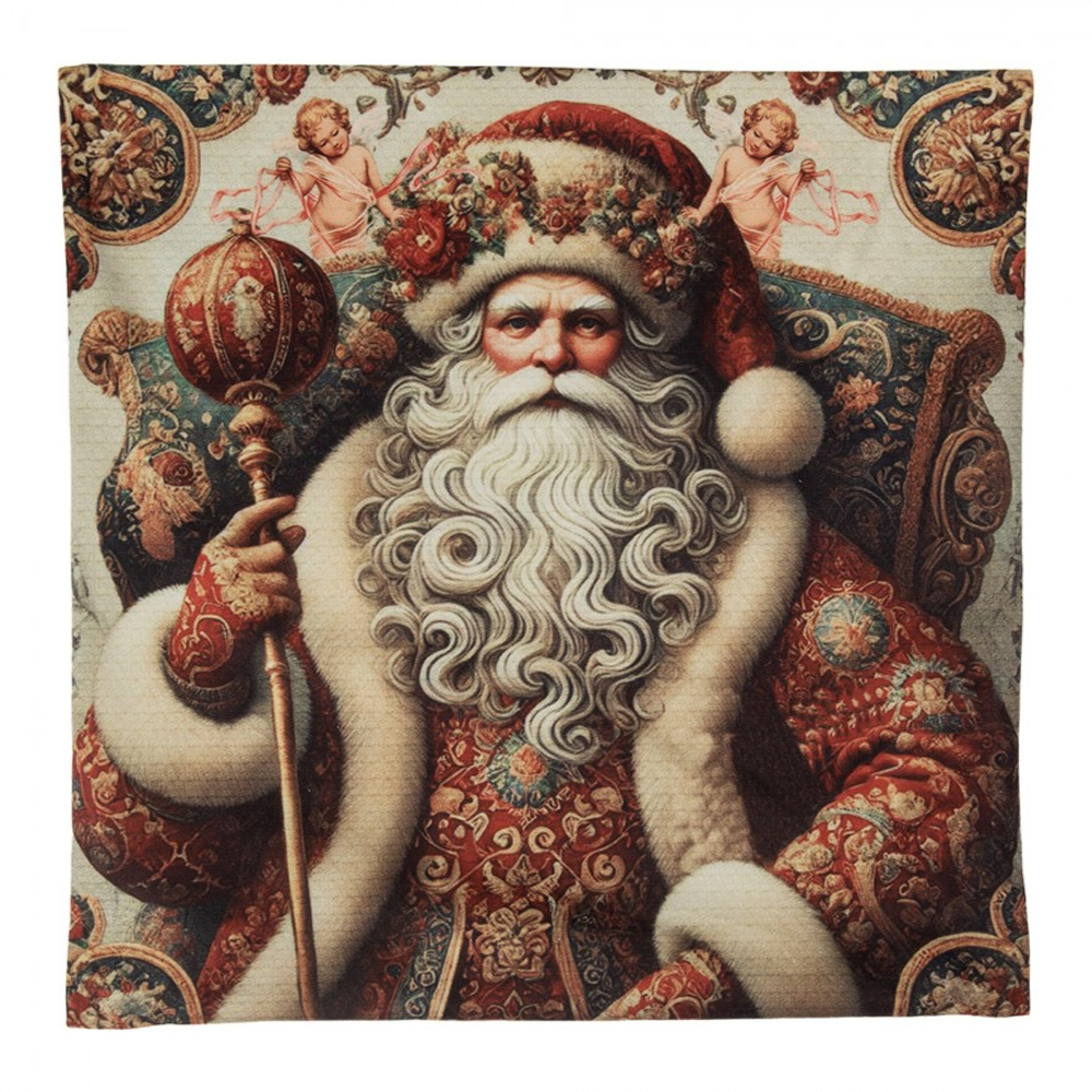 Наволочка декоративная "Санта" 45x45см Полиэстер