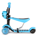 Самокат трехколесный 3в1, колеса PVC 8 см со светом, заднее колесо без света, 4 положения ручки, 3 ц