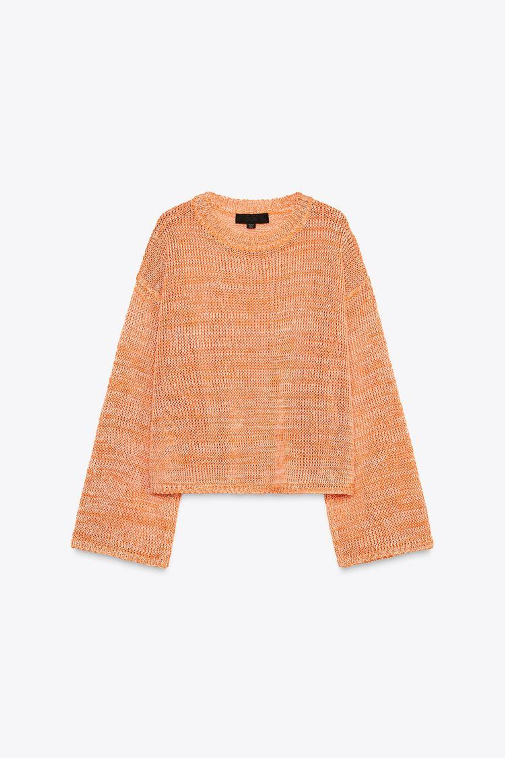 ZARA СВИТЕР ИЗ АЖУРНОГО ТРИКОТАЖА, ОРАНЖЕВЫЙ