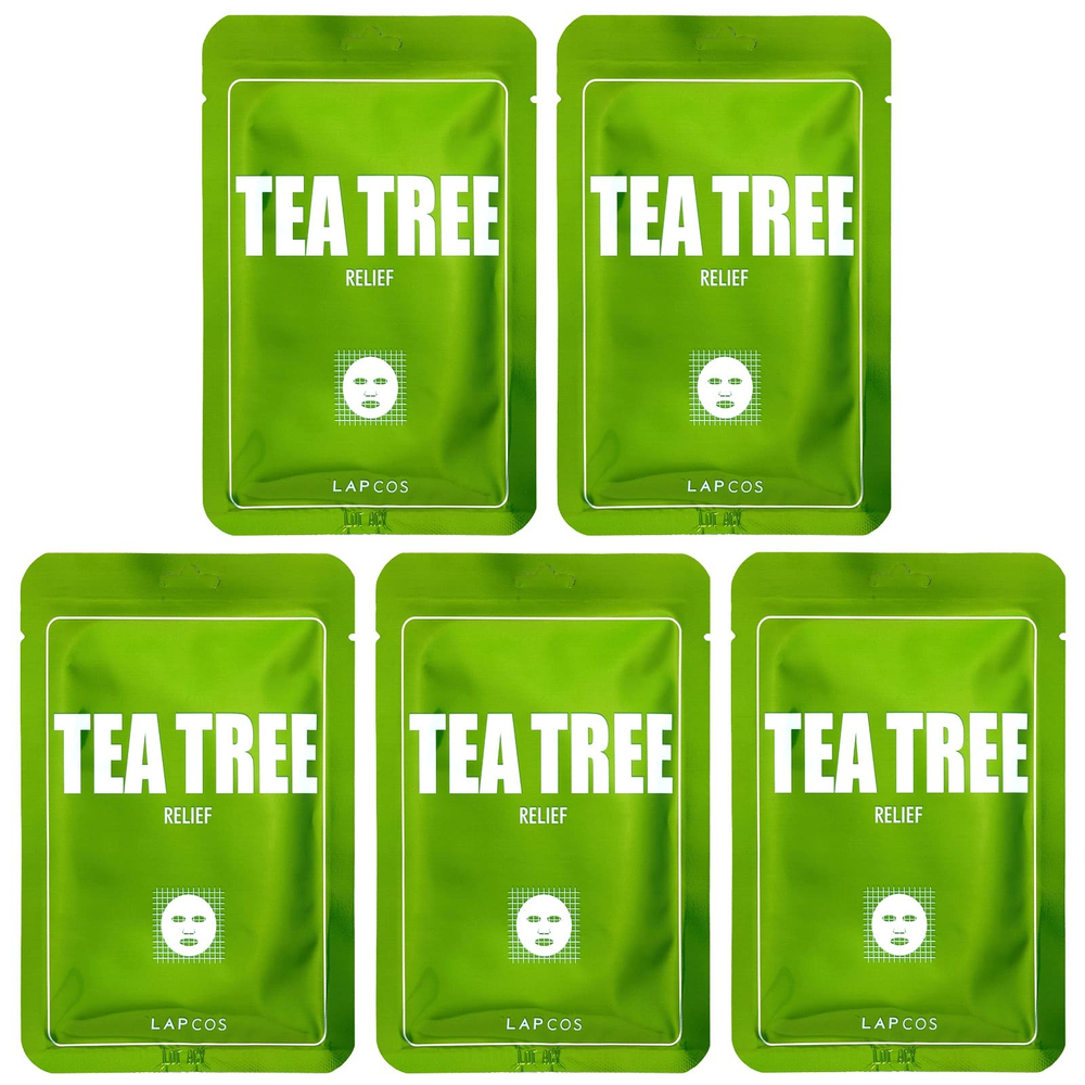Lapcos, Набор тканевых масок Tea Tree Relief, 5 шт., По 25 мл (0,84 жидк. унц.)
