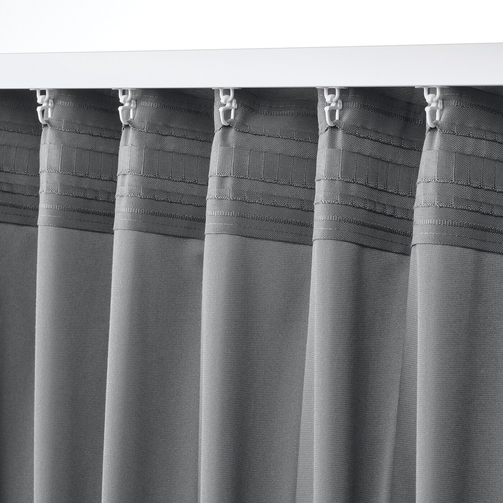 IKEA SANDSVINGEL  (ИКЕА САНДСВИНГЕЛ)  -  Штора, 2 шт, на ленте/серая, 135x300 см