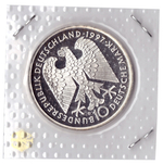 10 марок 1997 год (D) 200 лет со дня рождения Генриха Гейне, Германия. PROOF в родной запайке