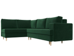 Диван угловой Сильвана левый угол, Зеленый, Велюр, 100841L