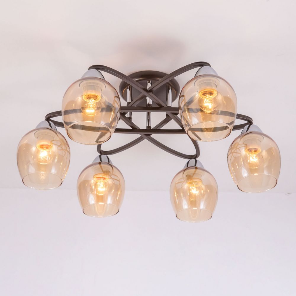 Citilux Элвин CL107165 Люстра потолочная Венге Хром