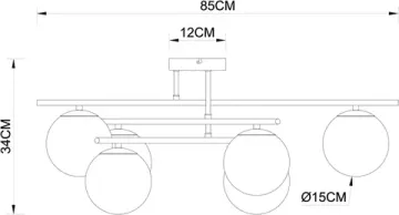 Потолочная люстра 6*E14 A2224PL-6BK медный Alcor Arte Lamp