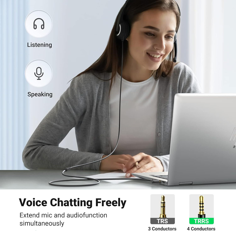 Кабель Audio 3.5mm - Audio 3.5mm, 2m. (удлинитель) UGREEN 20495