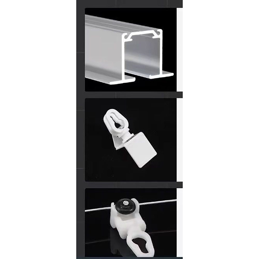 Встраиваемый ультратонкий карниз для штор, алюминиевый, скрытый, тихий ход, крючковый