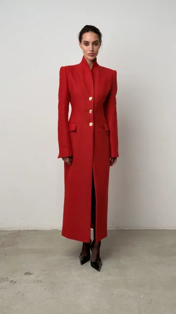 Пальто однобортное макси с шалевым воротником