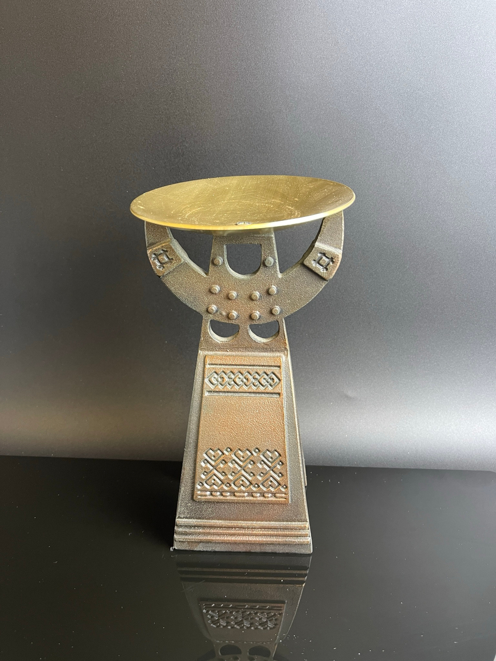 Подсвечник Легенды Гыдыке, Сарапульский ЭГЗ, силумин, высота 19 см 1970 - е гг. СССР