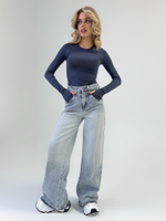 Лонгслив 2024 однотонный с вырезом под палец