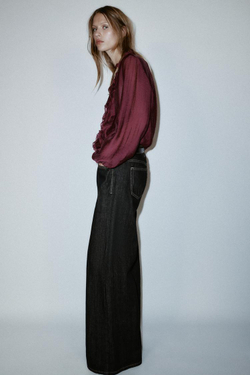 ZARA БЛУЗА С ВОЛАНАМИ, БОРДОВЫЙ