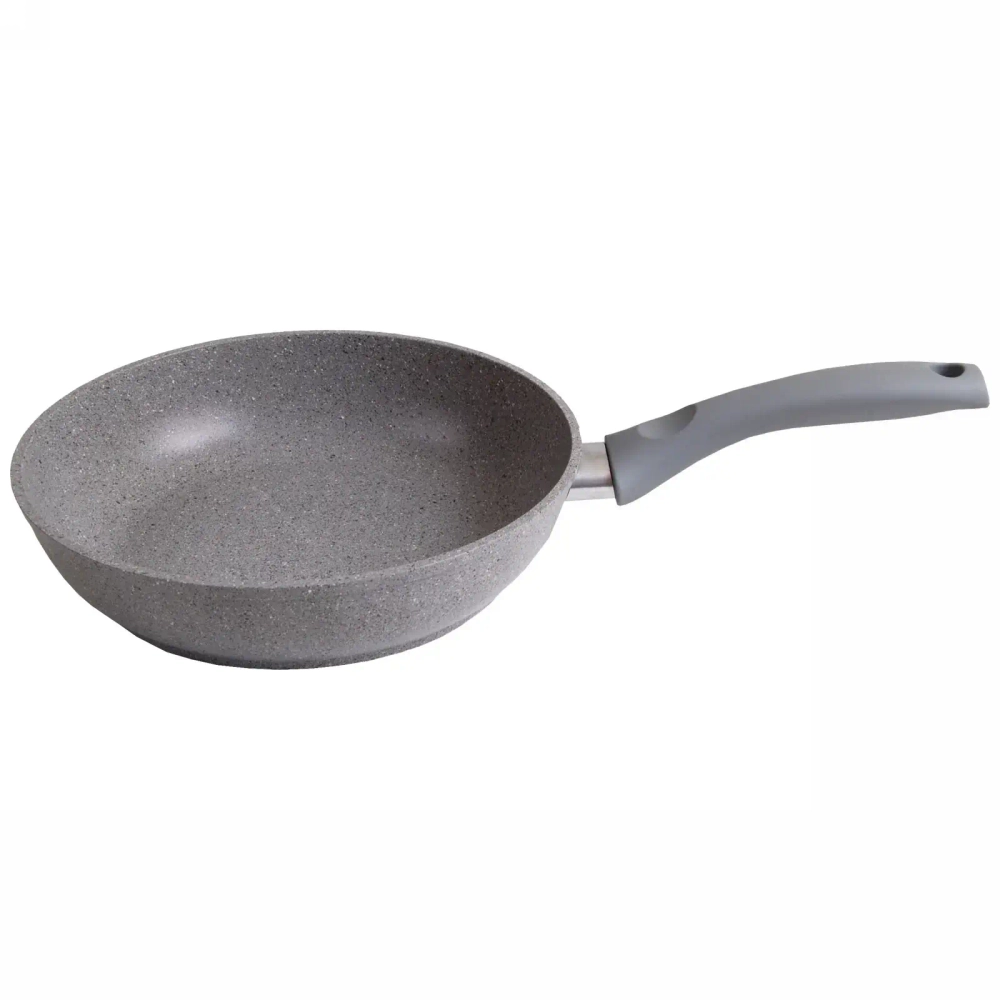 Сковорода 22*6см «Мраморная» (светлый мрамор) с ручкой смс227а