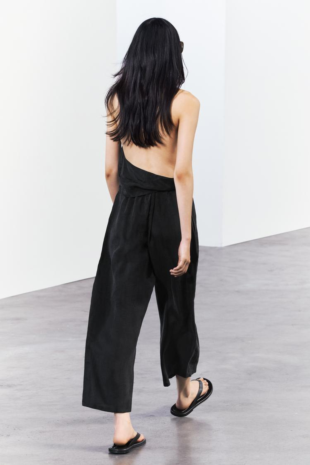 ZARA ТОП НА ЗАПÁХЕ С ГОРЛОВИНОЙ ХАЛТЕР — ZW COLLECTION, СЕРЫЙ С МЕЛАНЖЕВЫМ ЭФФЕКТОМ