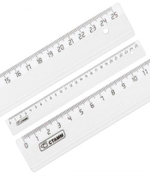Линейка 25см прозрачная б/цв (Стамм)