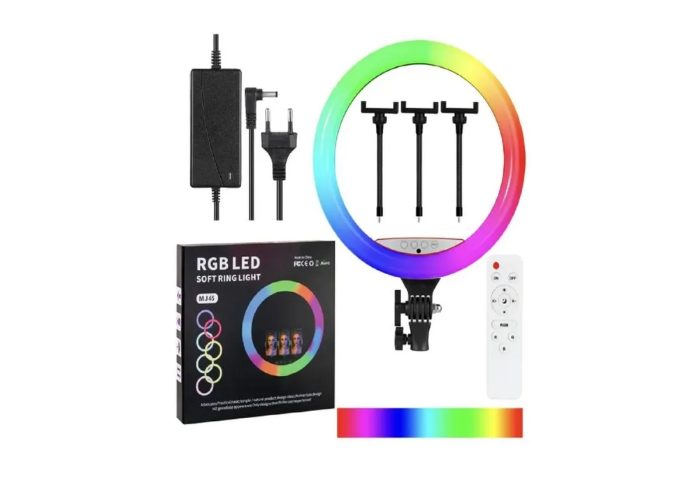 Кольцевая лампа для фото MJ45 (45см) RGB
