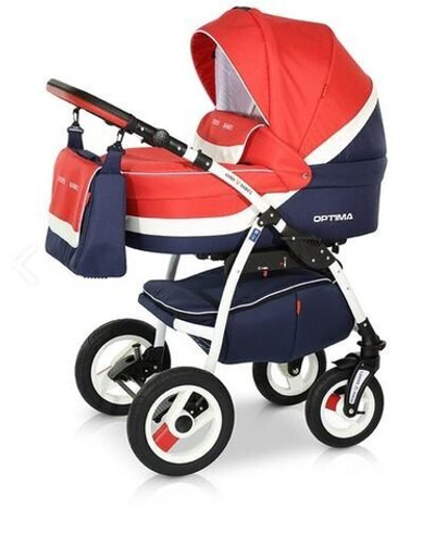Детская коляска Verdi Optima 3 в 1 (Красный/синий)