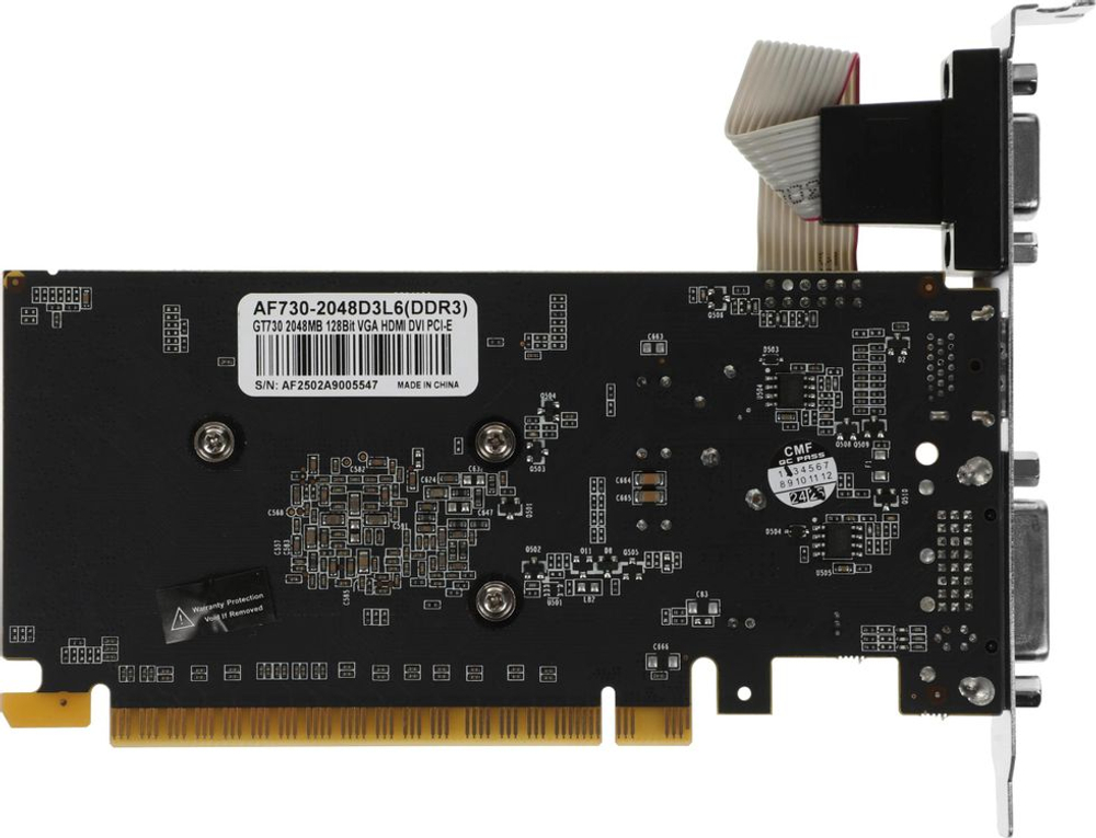 Видеокарта AFOX NVIDIA  GeForce GT 730 AF730-2048D3L6 2ГБ GDDR3, Low Profile,  Ret