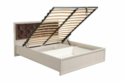Кровать двуспальная 06.121-01 Габриэлла (1400) с подъемным механизмом вудлайн кремовый/сандал белый