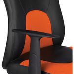 Кресло игровое Helmi HL-S12 "Mini", экокожа/ткань, черная/оранжевая