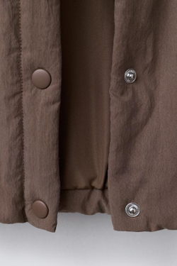 ZARA СТЕГАНАЯ КУРТКА С ВОРОТНИКОМ ИЗ КРУЖЕВА КРОШЕ, ФИОЛЕТОВЫЙ