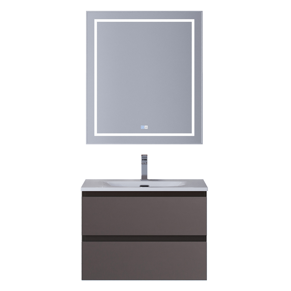 Тумба с раковиной подвесная BelBagno KRAFT-600-2C-SO-GSO Темно-Серый матовый, раковина белая BB-8099-60