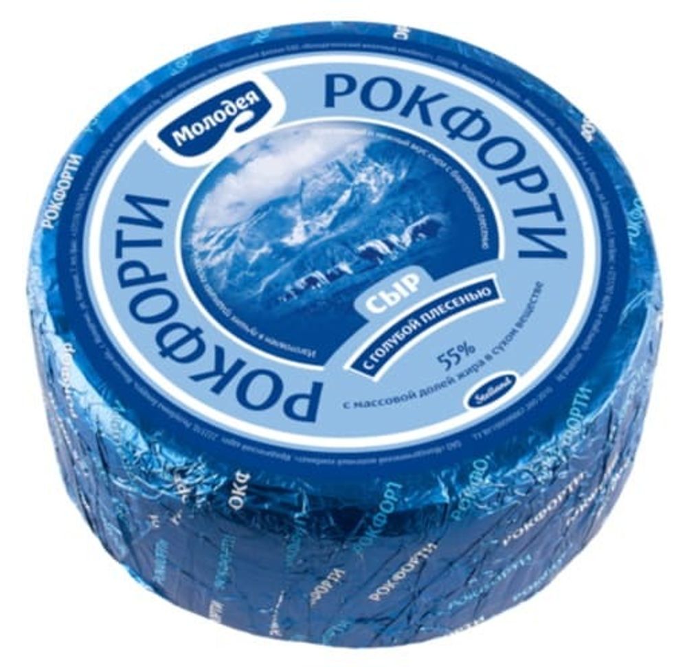 Белорусский сыр &quot;Рокфорти&quot; с голубой плесенью - купить с доставкой на дом по Москве в магазине Белорусские продукты