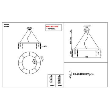 Подвесной светильник 12*E14 V000386 12029/12P Chrome хром Anna Indigo