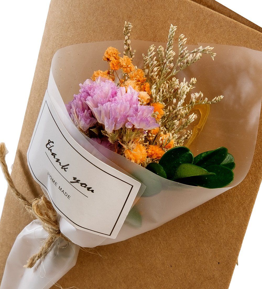 DF-96 Открытка с букетом из сухоцветов в коробке «Спасибо тебе!» - Вариант A