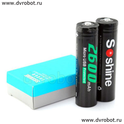Аккумулятор Soshine 18650/2600mA/USB