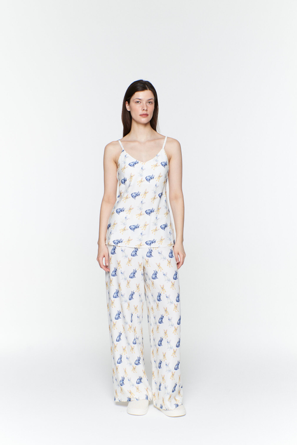 Топ из вискозы с французскими бульдогами