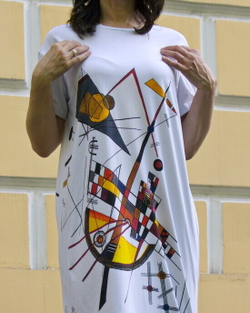 Платье "Деликатное напряжение", по мотивам картины Кандинского "Деликатное напряжение №85"