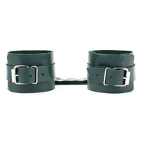 Изумрудные кожаные наручники БДСМ Арсенал Lady's Arsenal Emerald Handcuffs 67001