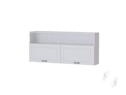 Шкаф навесной Гостиная Апполия (белый/белый дуб)