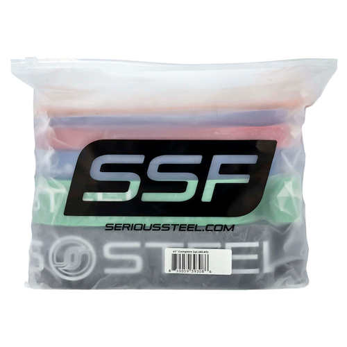 Serious Steel Fitness, Ремешок для сопротивления 41 дюйм, полный набор, набор из 6 предметов