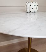 Стол обеденный белый Tulip Marble Brass