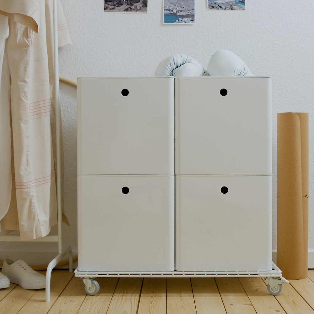 IKEA INVALLNING  (ИКЕА ИНВАЛЛНИНГ)  -  Тележка для коробок белая, 68x39 см