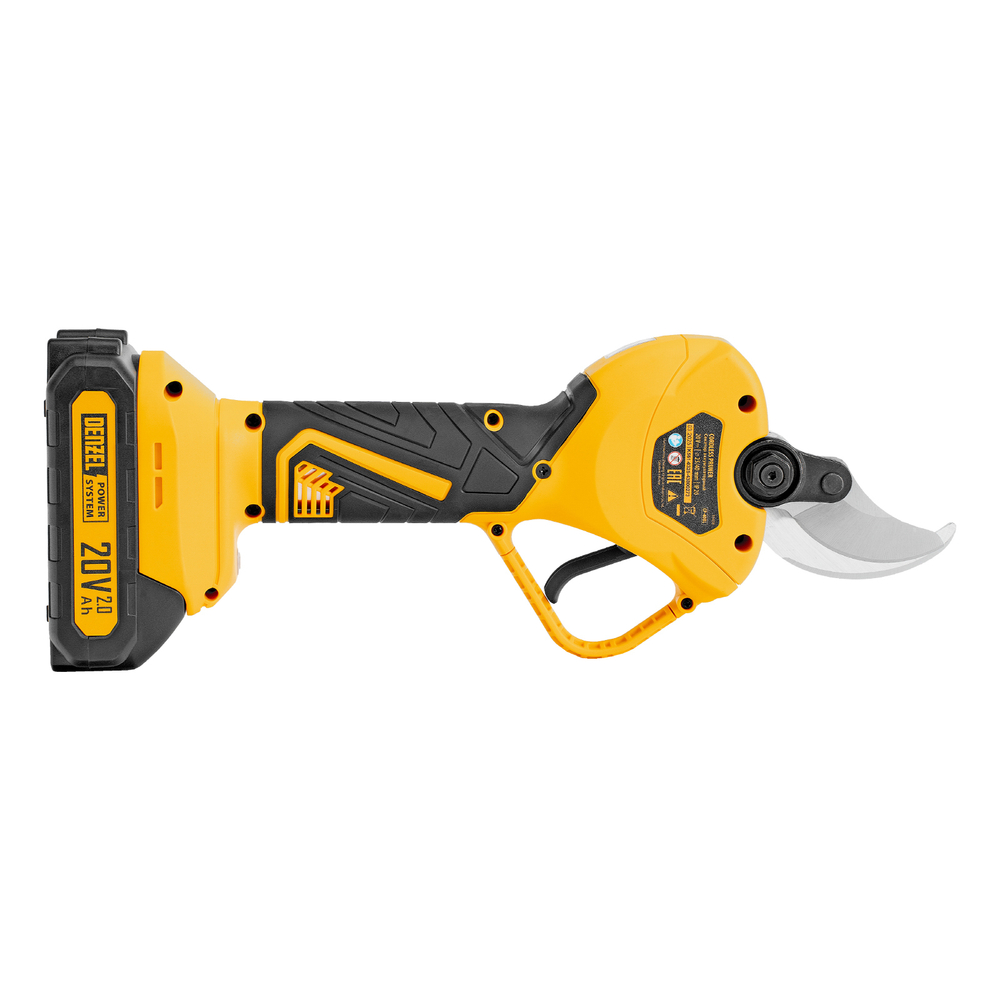 Секатор аккумуляторный, бесщет., CP-40BL, Li-Ion, 20 В, лезвия SK5 // Denzel