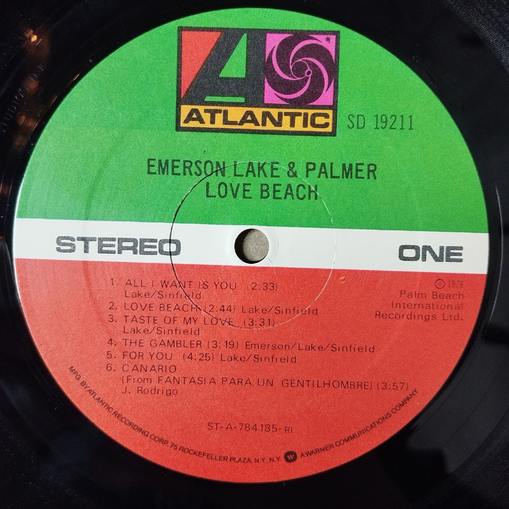 Винтажная виниловая пластинка LP Emerson, Lake and Palmer Love Beach (USA 1978) The Gambler