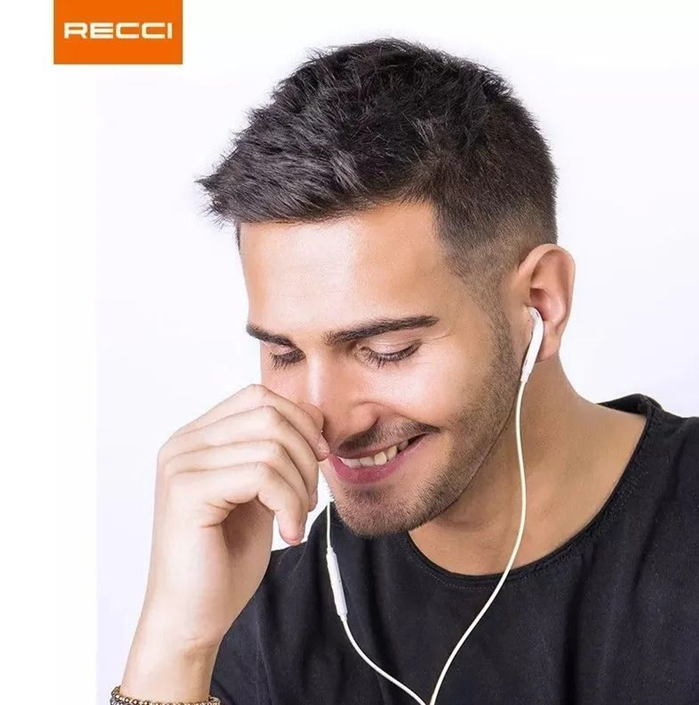 Наушники с микрофоном Recci REP-L28 белый
