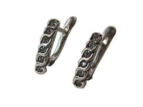 "Веревочка" серьги в серебряном покрытии из коллекции "Нимфа" от Jenavi с английским замком