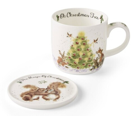 Набор 2 предмета "Рождественская елка" Wrendale Designs (кружка 0,31 л и подставка)